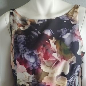 Adrianna Papell High Low Bridesmaid Floral Gown